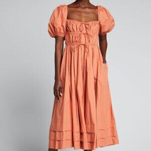Ulla Johnson - Palma Tiered Poplin Puff-Sleeve Midi Dress
